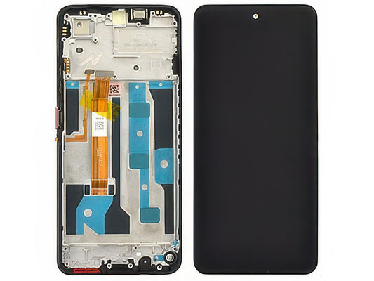 Lcd + Touch Screen + Frame + Tasto Power Ruby Rosso per realme C75
