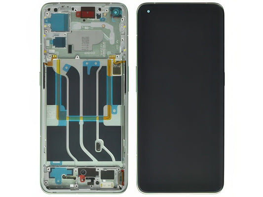 Lcd + Touch Screen + Frame + Tasti Laterali Paper Verde per realme GT 2 Pro