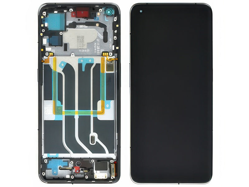 Lcd + Touch Screen + Frame + Tasti Laterali Steel Nero per realme GT 2 Pro