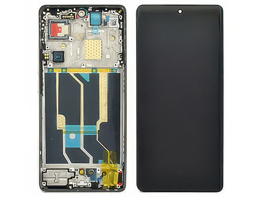 Lcd + Touchscreen + Frame + Tasti Laterali Fluid Argento per realme GT 6T