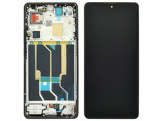 Lcd + Touchscreen + Frame + Tasti Laterali Razor Verde per realme GT 6T