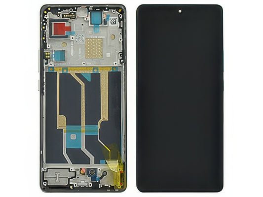 Lcd + Touch Screen + Frame + Tasti Laterali Argento per realme GT 6 - Originale Service Pack