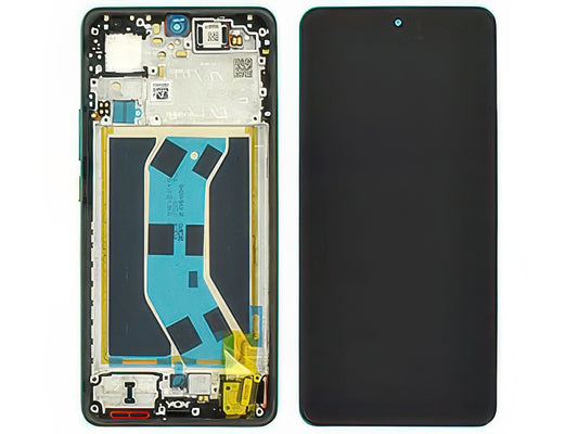 Lcd + Touch Screen + Frame + Tasti Laterali Verde per realme GT 7 5G