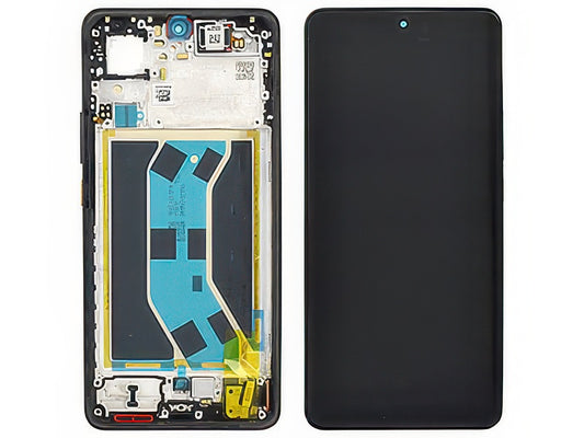 Lcd + Touch Screen + Frame + Tasti Laterali IceSense Nero per realme GT 7 5G