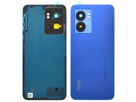 Cover Batteria + Vetrino Camera + Adesivi Hyper Blu per realme Narzo 50 5G