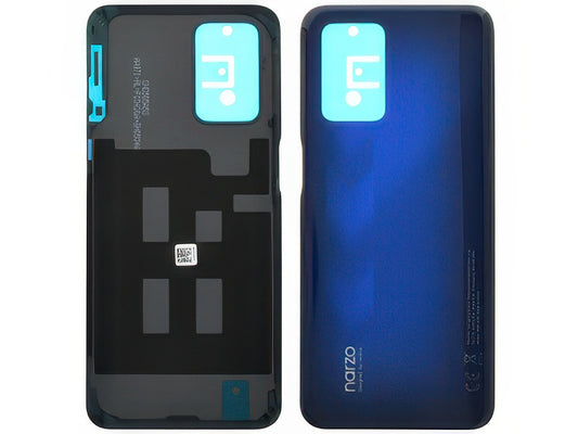 Cover Batteria + Adesivi Racing Blu per realme Narzo 30 5G