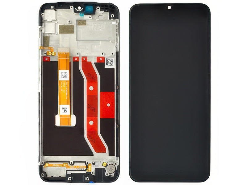 Lcd + Touchscreen + Frame + Switch Tasti Laterali + Vibrazione Nero per realme Narzo 30A