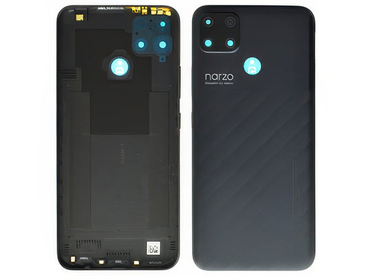 Cover Batteria + Tasti Laterali Laser Nero per realme Narzo 30A