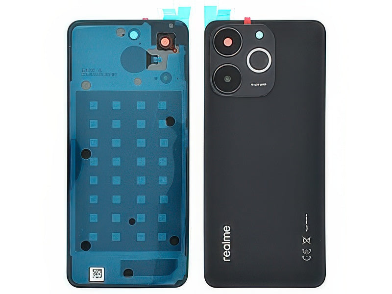 Cover Batteria + Vetrino Camera + Adesivi Obsidian Black per realme Note 70T 4G