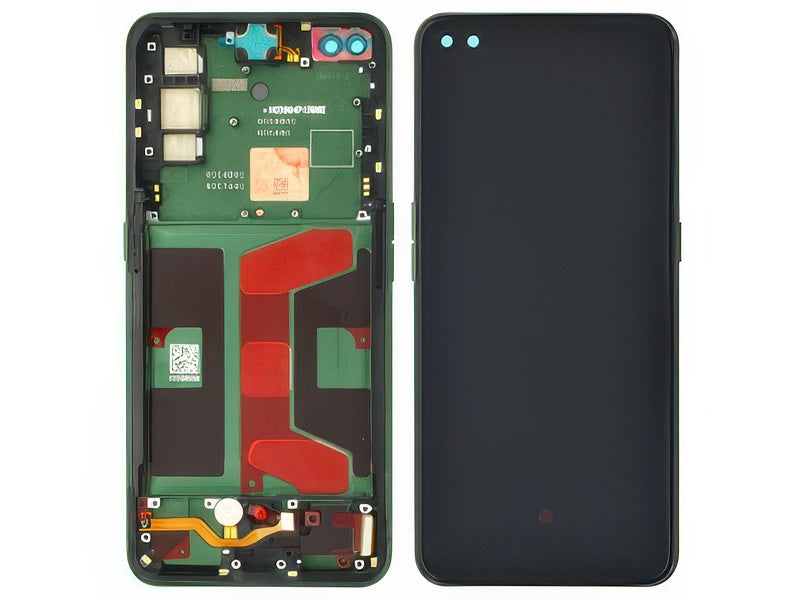 Lcd + Touchscreen + Frame + Tasti laterali + Altoparlante Moss Verde per realme X50 Pro